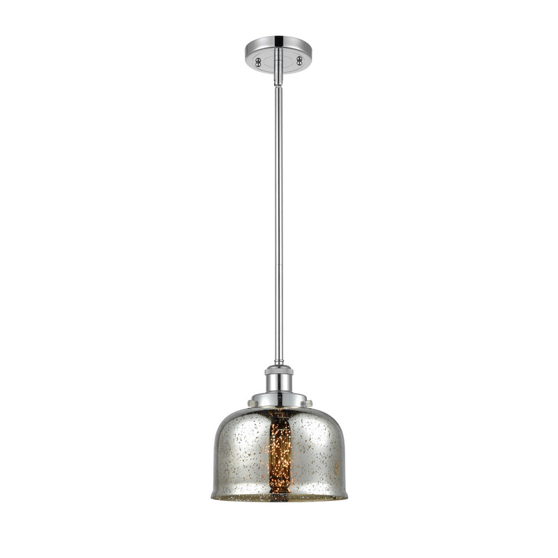 Innovations Bell 8in 1-Light LED Mini Pendant | Industrial Polished Chrome Steel and Silver Plated Mercury Glass | Kitchen | Model 916-1S-PC-G78-LED