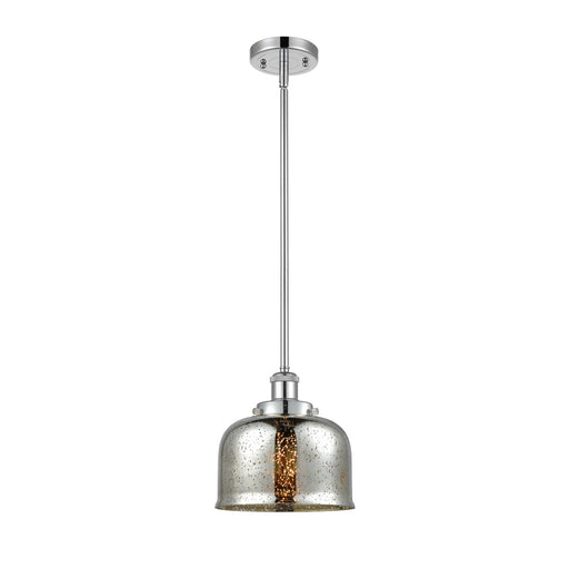 Innovations Bell 8in 1-Light LED Mini Pendant | Industrial Polished Chrome Steel and Silver Plated Mercury Glass | Kitchen | Model 916-1S-PC-G78-LED
