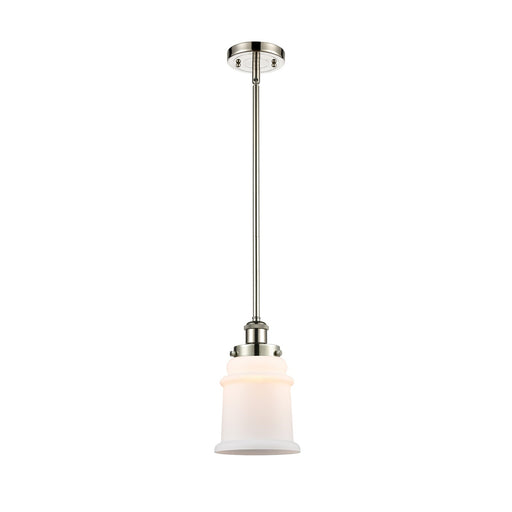 Innovations Canton 6in 1-Light Mini Pendant | Modern Contempo Polished Nickel and Matte White Frosted Glass | Kitchen Island & | Model 916-1S-PN-G181