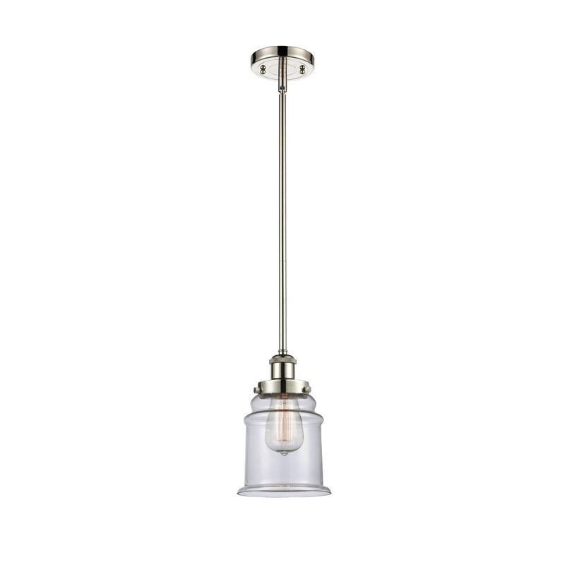 Innovations Canton 6in 1-Light Mini Pendant | Modern Contemporary Polished Nickel and Clear Glass | Kitchen Island & Dining Room | Model 916-1S-PN-G182