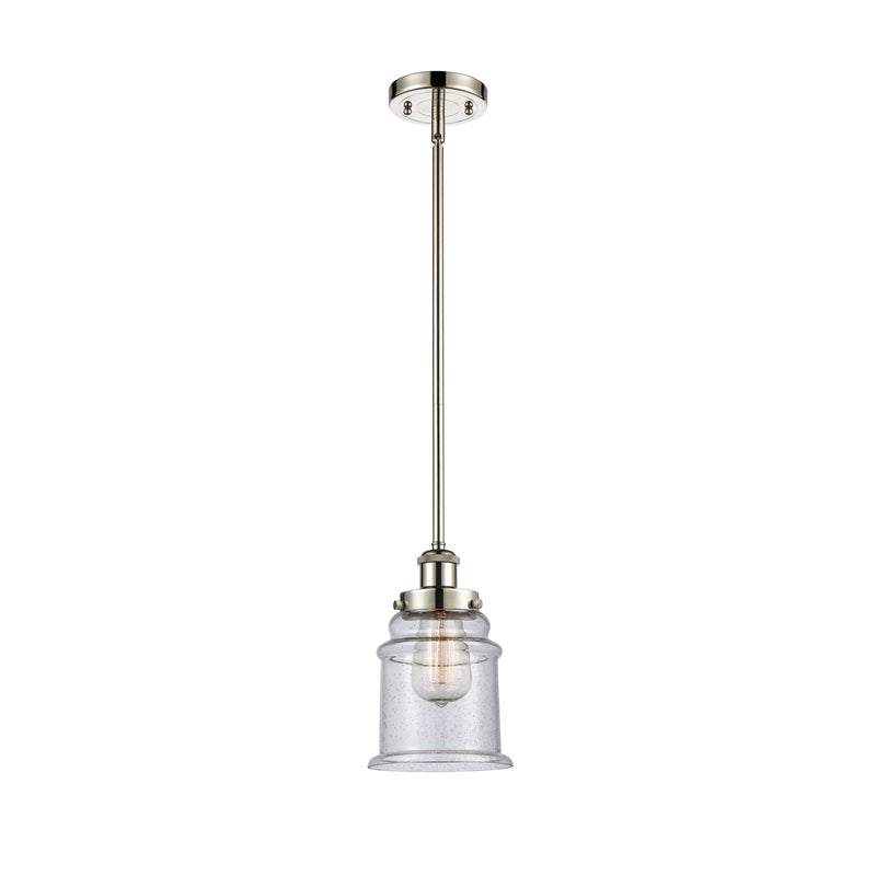 Innovations Canton 6in 1-Light Mini Pendant | Modern Contemporary Polished Nickel and Seedy Glass | Kitchen Island & Dining Room | Model 916-1S-PN-G184