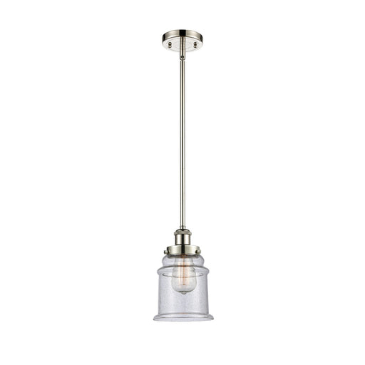 Innovations Canton 6in 1-Light Mini Pendant | Modern Contemporary Polished Nickel and Seedy Glass | Kitchen Island & Dining Room | Model 916-1S-PN-G184