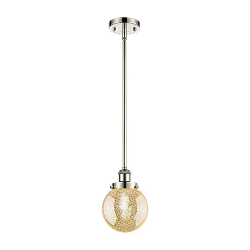 Innovations Beacon 6in 1-Light Mini Pendant | Modern Contempo Polished Nickel and Mercury Glass Globe/Orb Shade | Kitchen Island | Model 916-1S-PN-G208-6