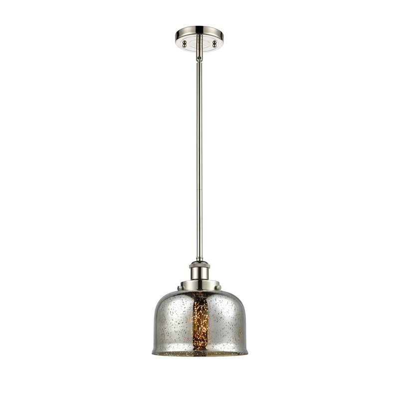 Innovations Bell 8in 1-Light Mini Pendant | Industrial Polished Nickel and Silver Plated Mercury Glass | Kitchen Island & Dining | Model 916-1S-PN-G78