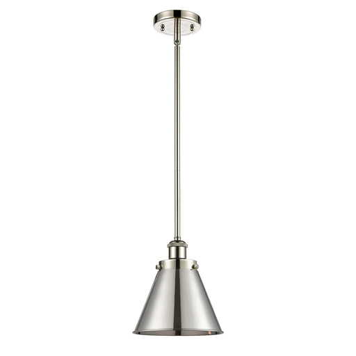 Innovations Appalachian 7in 1-Light LED Mini Pendant | Industrial Polished Nickel Metal Cone Shade | Kitchen Island & Dining | Model 916-1S-PN-M13-PN-LED