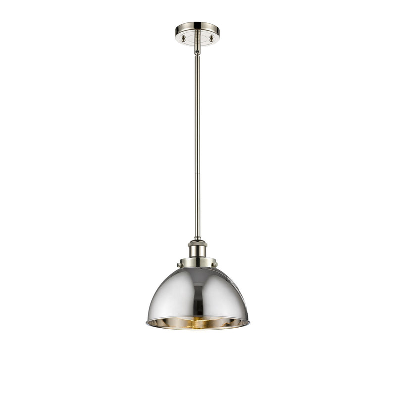 Innovations Derby 10in 1-Light Pendant | Industrial Polished Nickel Steel and Polished Nickel Metal Shade | Kitchen Island & | Model 916-1S-PN-MFD-10-PN