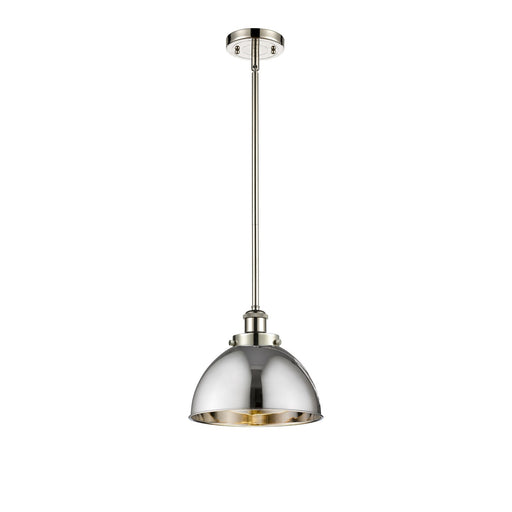 Innovations Derby 10in 1-Light Pendant | Industrial Polished Nickel Steel and Polished Nickel Metal Shade | Kitchen Island & | Model 916-1S-PN-MFD-10-PN