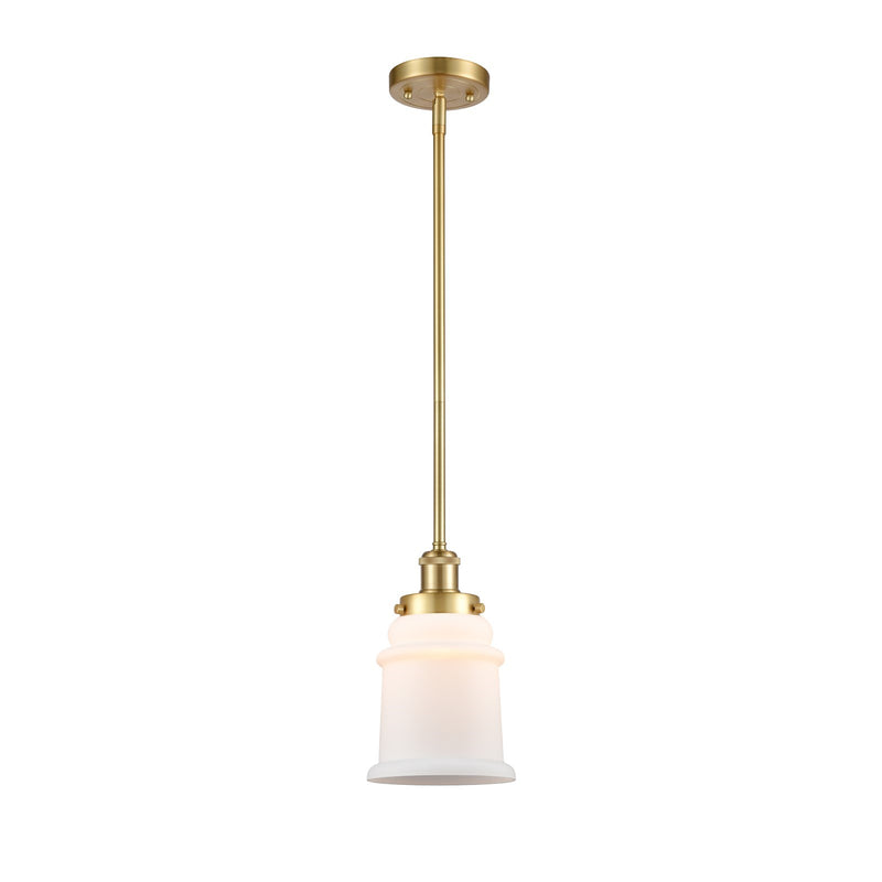 Innovations Canton 6in 1-Light Mini Pendant | Modern Satin Gold Steel and Matte White Frosted Glass | Kitchen Island & Dining Room | Model 916-1S-SG-G181