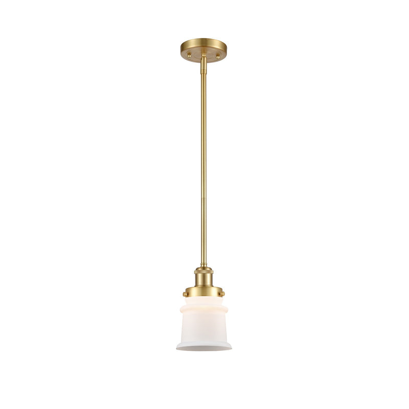 Innovations Canton 5.25in 1-Light Mini Pendant | Modern Satin Gold Steel and Matte White Frosted Glass | Kitchen Island & Dining | Model 916-1S-SG-G181S