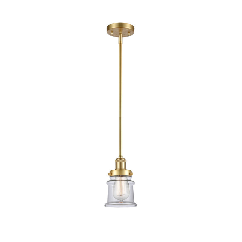 Innovations Canton 5.25in 1-Light Mini Pendant | Modern Satin Gold Steel and Clear Glass | Kitchen Island & Dining Room | Model 916-1S-SG-G182S