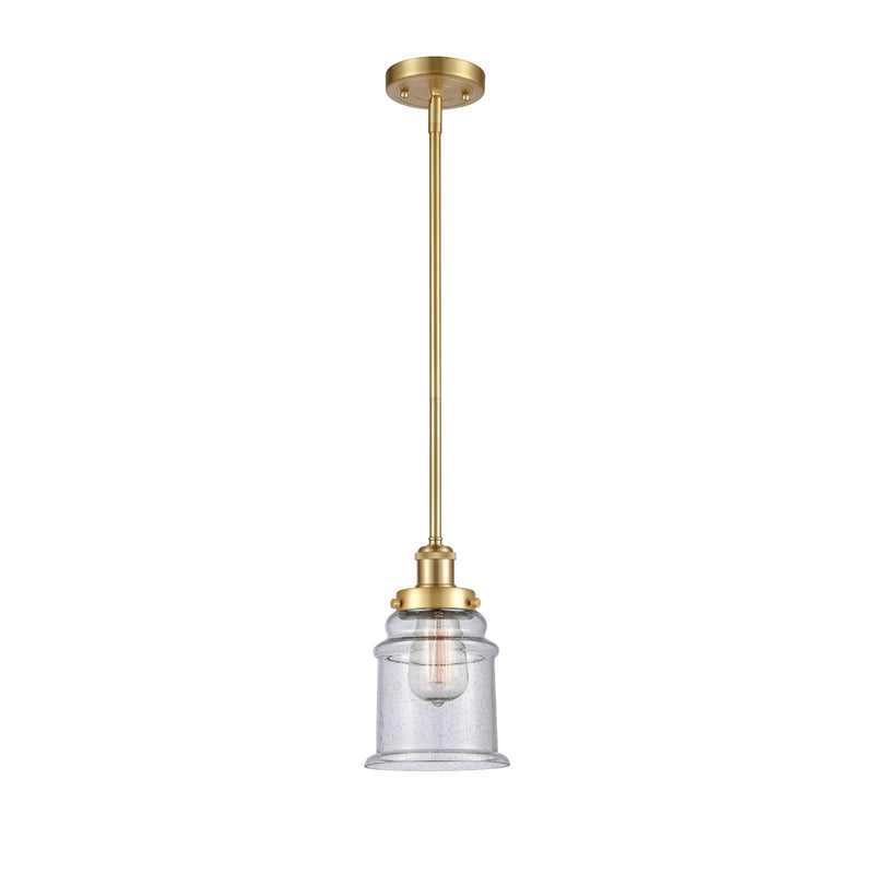 Innovations Canton 6in 1-Light Mini Pendant | Modern Satin Gold Steel and Seedy Glass | Kitchen Island & Dining Room | Model 916-1S-SG-G184
