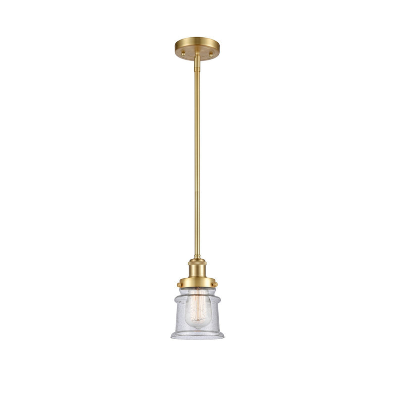 Innovations Canton 5.25in 1-Light Mini Pendant | Modern Transitional Satin Gold Steel and Seedy Glass | Kitchen Island & Dining | Model 916-1S-SG-G184S