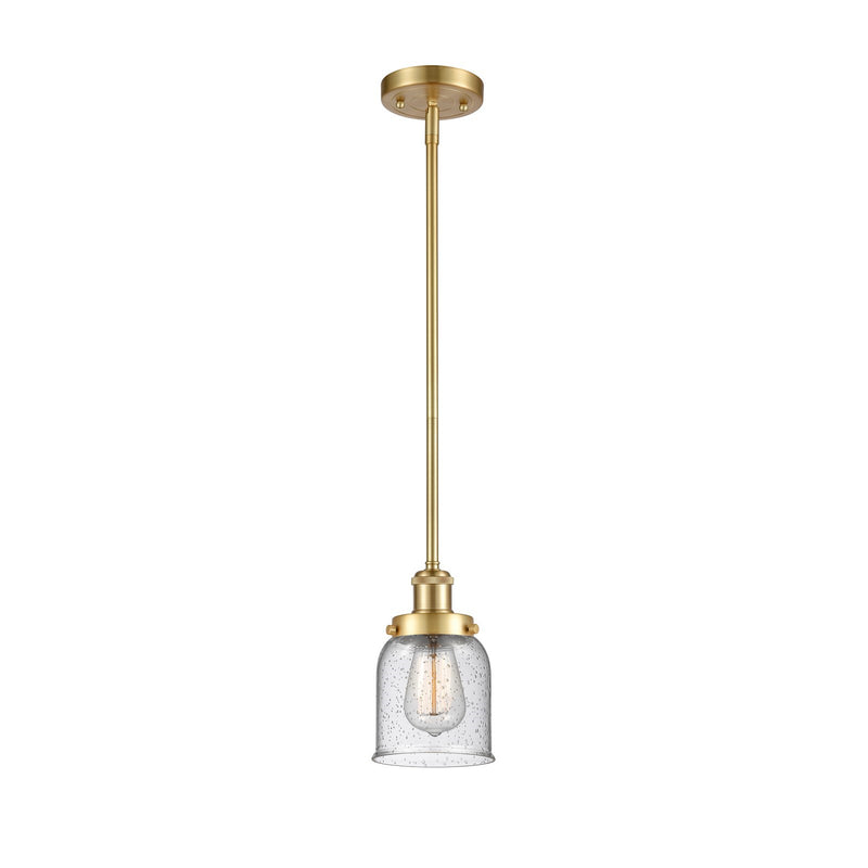 Innovations Bell 5in 1-Light Mini Pendant | Industrial Satin Gold Steel and Seedy Glass | Kitchen Island & Dining Room | Damp Rated | Model 916-1S-SG-G54