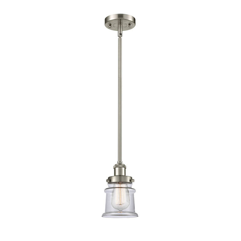 Innovations Canton 5.25in 1-Light Mini Pendant | Modern Brushed Satin Nickel and Clear Glass | Kitchen Island & Dining Room | Model 916-1S-SN-G182S