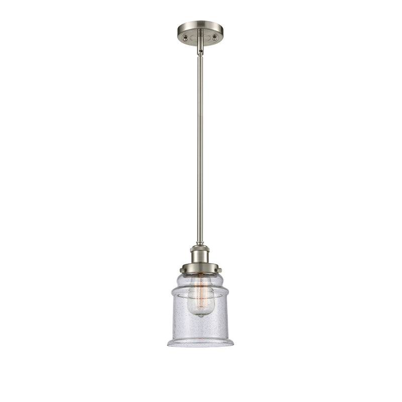 Innovations Canton 6in 1-Light Mini Pendant | Brushed Satin Nickel Steel and Seedy Glass | Kitchen Island & Dining Room | Model 916-1S-SN-G184