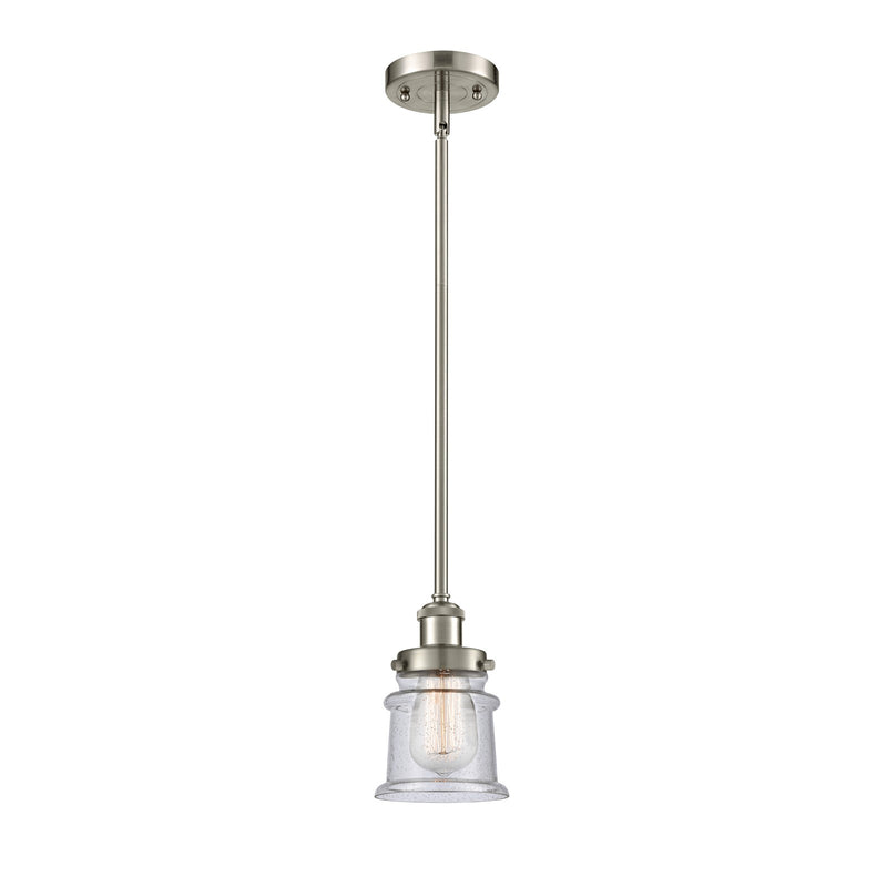 Innovations Canton 5.25in 1-Light Mini Pendant | Brushed Satin Nickel Steel and Seedy Glass | Kitchen Island & Dining Room | Model 916-1S-SN-G184S