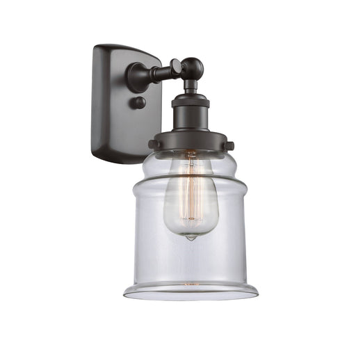 Innovations Canton 6in 1-Light Wall Sconce | Modern Contempo Oil Rubbed Bronze Steel and Clear Glass | Bathroom & Hallway Accent | Model 916-1W-OB-G182