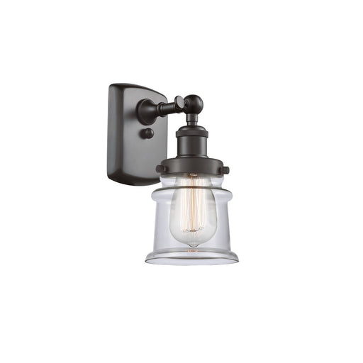 Innovations Canton 5.25in 1-Light Wall Sconce | Modern Transitional Oil Rubbed Bronze Steel and Clear Glass | Hallway & Bathroom | Model 916-1W-OB-G182S