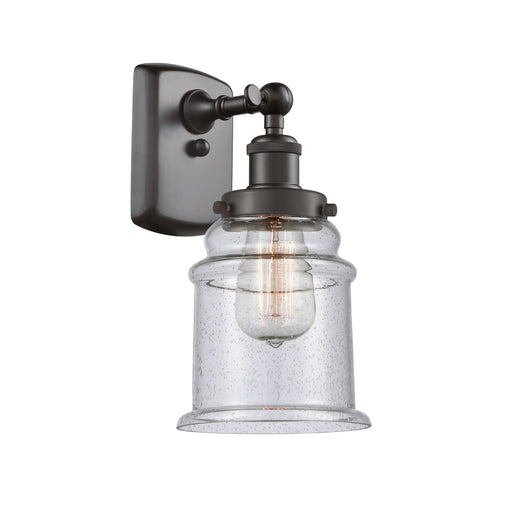 Innovations Canton 6in 1-Light Wall Sconce | Modern Transitional Oil Rubbed Bronze Steel and Seedy Glass | Hallway & Bathroom | Model 916-1W-OB-G184