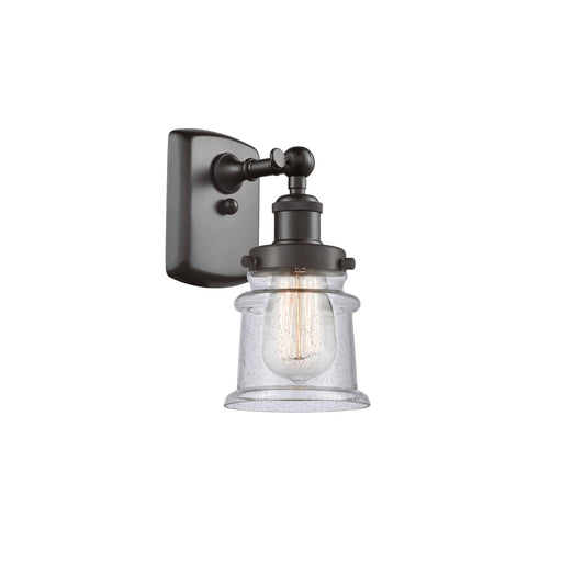 Innovations Canton 5.25in 1-Light Wall Sconce | Modern Transitional Oil Rubbed Bronze Steel and Seedy Glass | Hallway & Bathroom | Model 916-1W-OB-G184S