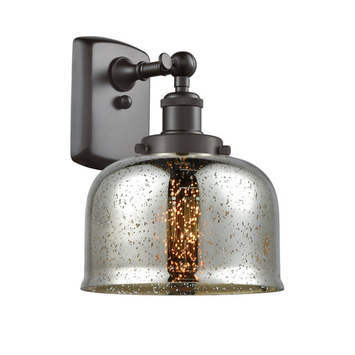Innovations Bell 8in 1-Light Wall Sconce | Industrial Oil Rubbed Bronze Steel and Silver Plated Mercury Glass | Bathroom & Hallway | Model 916-1W-OB-G78