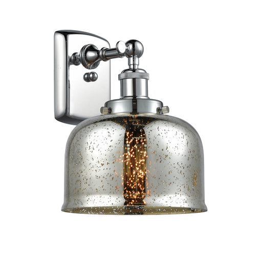 Innovations Bell 8in 1-Light Wall Sconce | Industrial Polished Chrome and Silver Plated Mercury Glass | Bathroom & Hallway Accent | Model 916-1W-PC-G78