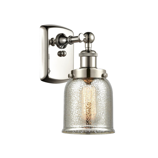 Innovations Bell 5in 1-Light Wall Sconce | Industrial Polished Nickel and Silver Plated Mercury Glass | Hallway & Bathroom Accent | Model 916-1W-PN-G58