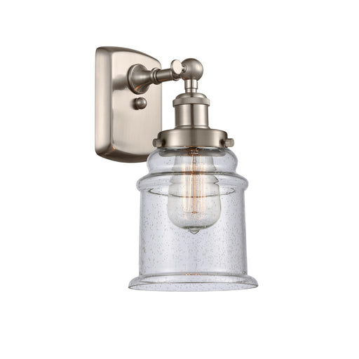 Innovations Canton 6in 1-Light Wall Sconce | Modern Transitional Brushed Satin Nickel and Seedy Glass | Hallway & Bathroom Accent | Model 916-1W-SN-G184