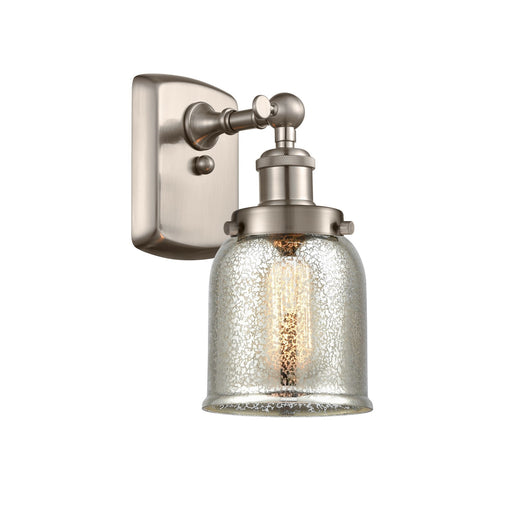 Innovations Bell 5in 1-Light Wall Sconce | Industrial Transitional Brushed Satin Nickel and Silver Plated Mercury Glass | Model 916-1W-SN-G58-LED