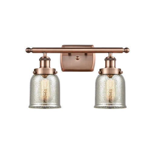 Innovations Bell 16in 2-Light Bath Vanity Light | Industrial Antique Copper and Silver Plated Mercury Glass | Bathroom Vanity | Model 916-2W-AC-G58