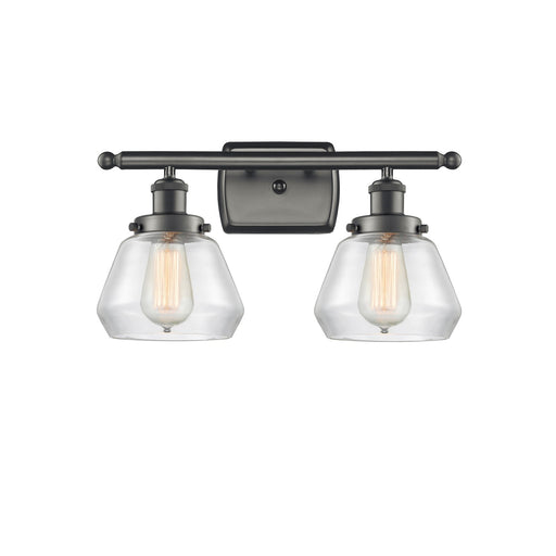 Innovations Fulton 17in 2-Light Bath Vanity Light | Modern Transitional Oil Rubbed Bronze and Clear Glass | Kitchen Island & | Model 916-2W-OB-G172