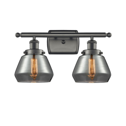 Innovations Fulton 17in 2-Light Bath Vanity Light | Modern Transitional Oil Rubbed Bronze and Light Smoke Glass | Kitchen Island & | Model 916-2W-OB-G173
