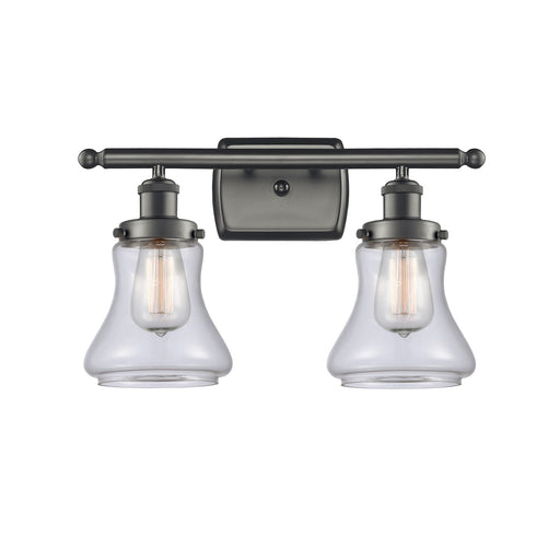 Innovations Bellmont 16in 2-Light Bath Vanity Light | Oil Rubbed Bronze Steel and Clear Glass Schoolhouse Shade | Bathroom Vanity | Model 916-2W-OB-G192