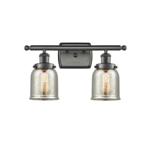 Innovations Bell 16in 2-Light Bath Vanity Light | Industrial Oil Rubbed Bronze Steel and Silver Plated Mercury Glass | Bathroom | Model 916-2W-OB-G58