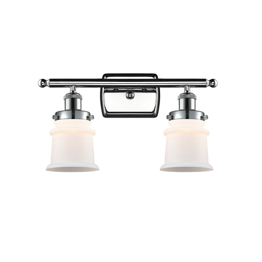 Innovations Canton 15.25in 2-Light Bath Vanity Light | Modern Transitional Polished Chrome and Matte White Frosted Glass Small | Model 916-2W-PC-G181S