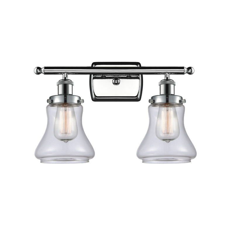 Innovations Bellmont 16in 2-Light Bath Vanity | Modern Transitional Polished Chrome and Clear Glass | Bathroom Vanity | Model 916-2W-PC-G192