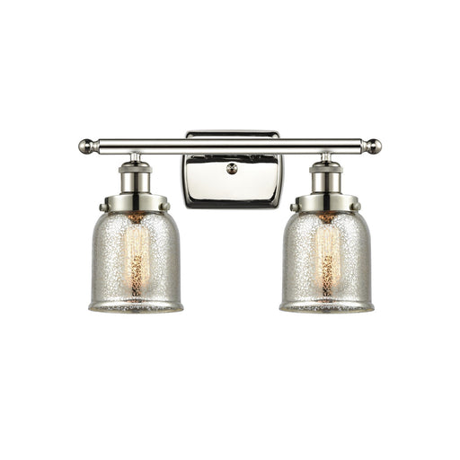 Innovations Bell 16in 2-Light Bath Vanity Light | Polished Nickel and Silver Plated Mercury Glass | Bathroom Vanity | 16 x 12 in | Model 916-2W-PN-G58