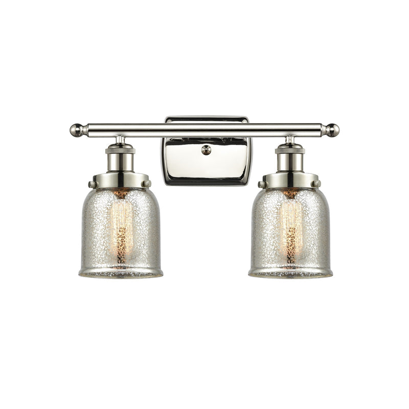 Innovations Bell 16in 2-Light Bath Vanity Light | Industrial Polished Nickel and Silver Plated Mercury Glass | Bathroom Vanity | Model 916-2W-PN-G58-LED