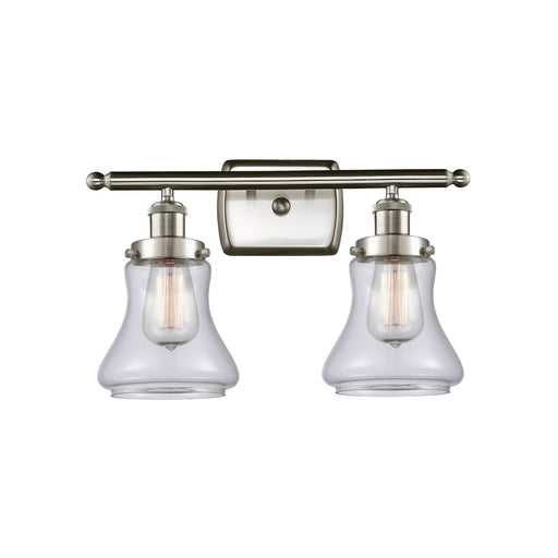 Innovations Bellmont 16in 2-Light Bath Vanity Light | Brushed Satin Nickel and Clear Glass | Bathroom Vanity | Model 916-2W-SN-G192