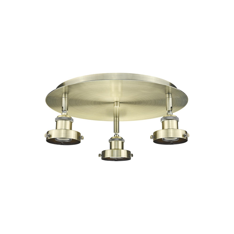 Innovations Ballston Urban 15in 3-Light Semi-Flush Mount | Industrial Antique Brass Steel and Cast Brass | Entryway & Hallway | 15 x 5 in | Model 916-3C-AB
