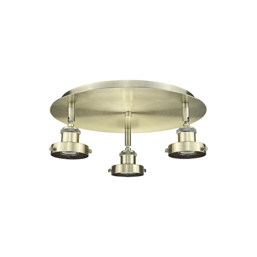 Innovations Ballston Urban 15in 3-Light Semi-Flush Mount | Industrial Antique Brass Steel and Cast Brass | Entryway & Hallway | 15 x 5 in | Model 916-3C-AB
