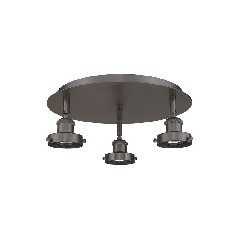Innovations Ballston Urban 15in 3-Light Semi-Flush Mount | Industrial Oil Rubbed Bronze Steel and Cast Brass | Kitchen & Dining Room | Model 916-3C-OB