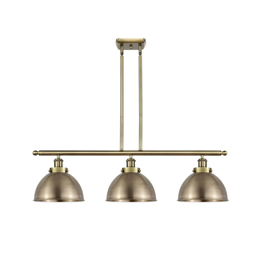 Innovations Derby 36in 3-Light Island Light | Industrial Antique Brass Steel and Antique Brass Metal | Kitchen Island & Dining | Model 916-3I-AB-MFD-10-AB