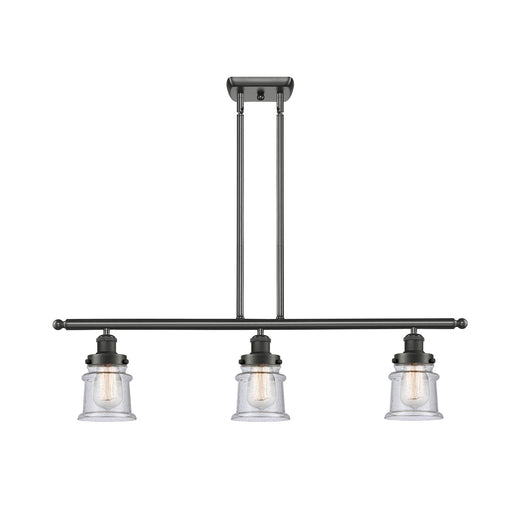 Innovations Canton 36in 3-Light Island Light | Modern Transitional Oil Rubbed Bronze Steel and Seedy Glass | Kitchen Island & | Model 916-3I-OB-G184S
