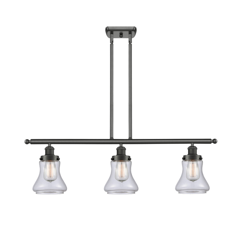 Innovations Bellmont 36in 3-Light Island Light | Modern Transitional Oil Rubbed Bronze Steel and Clear Glass | Kitchen Island & | Model 916-3I-OB-G192