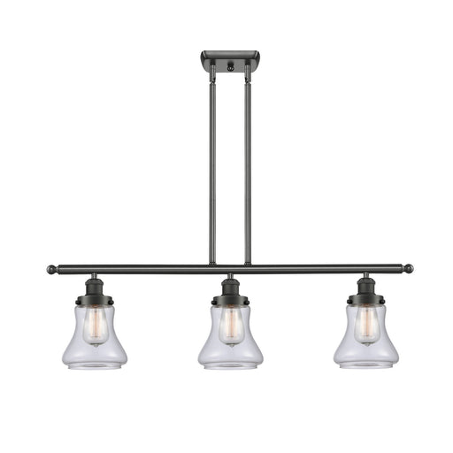 Innovations Bellmont 36in 3-Light Island Light | Modern Transitional Oil Rubbed Bronze Steel and Clear Glass | Kitchen Island & | Model 916-3I-OB-G192