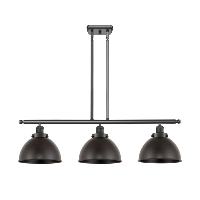 Innovations Derby 36in 3-Light LED Island Light | Industrial Oil Rubbed Bronze Steel and Metal Shade | Kitchen Island & | Model 916-3I-OB-MFD-10-OB-LED