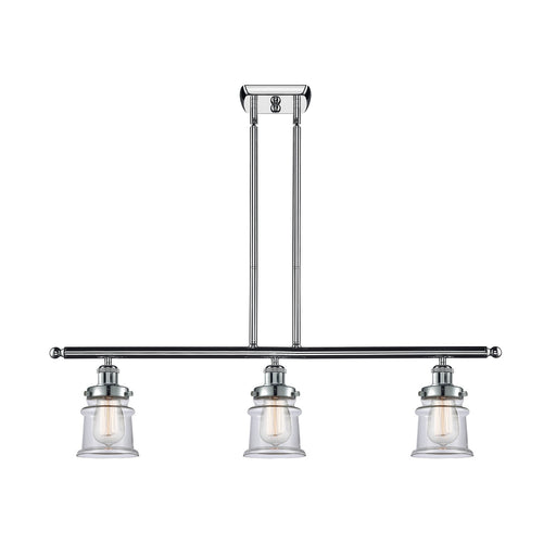 Innovations Canton 36in 3-Light Island Light | Modern Contempo Polished Chrome and Clear Glass | Kitchen Island & Dining Room | Model 916-3I-PC-G182S