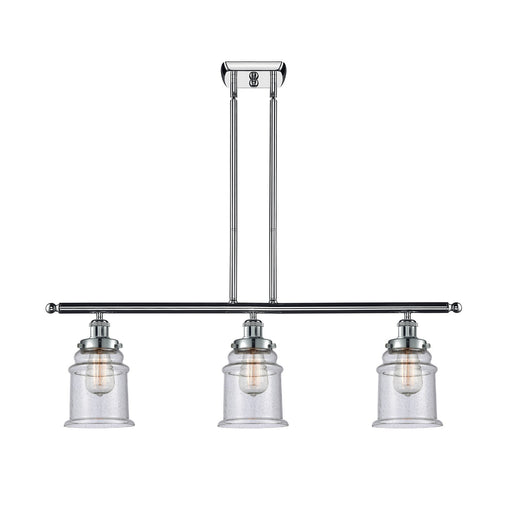Innovations Canton 36in 3-Light Island Light | Modern Contempo Polished Chrome and Seedy Glass | Kitchen Island & Dining Room | Model 916-3I-PC-G184