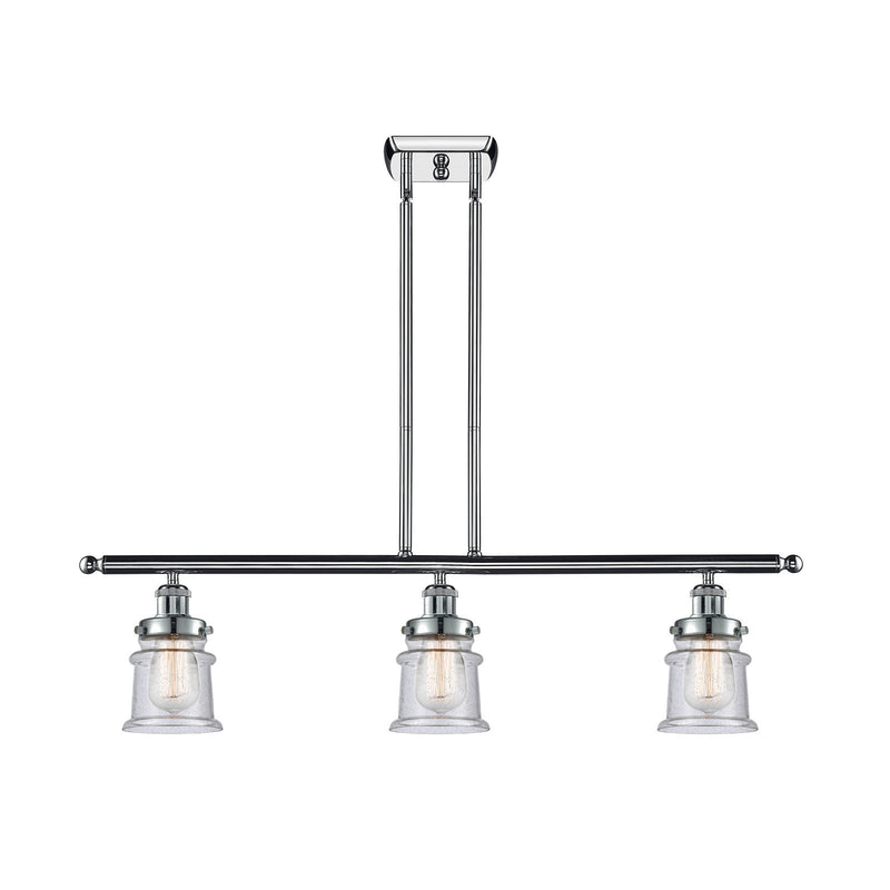 Innovations Canton 36in 3-Light Island Light | Modern Contempo Polished Chrome and Seedy Glass | Kitchen Island & Dining Room | Model 916-3I-PC-G184S